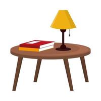 lámpara de mesa con libros vector