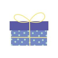 Caja de regalo sorpresa con puntos icono de decoración fondo blanco. vector