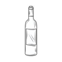 botella de vino dibujada a mano vector