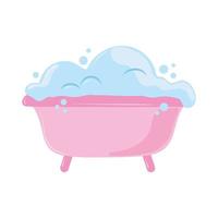 bathtub with bubbles vector