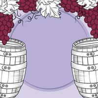 uva de barril de vino vector