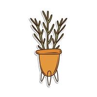 plant in pot sticker vector