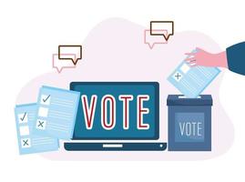 Vote election box ballot online options democracy vector