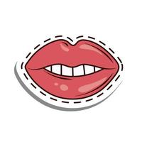 lips girlish patch vector
