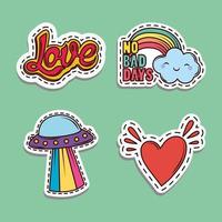 set cute patches vector