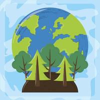 planet ecology trees vector