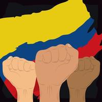 Colombia hands activists vector