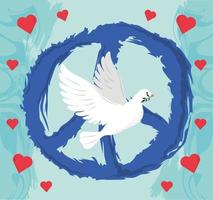 peace dove and sign vector