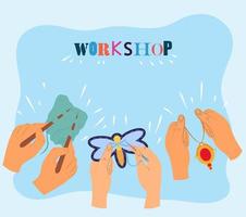 workshop decorative and creative vector