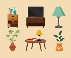 home interior objects vector