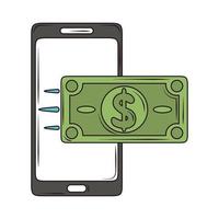 smartphone money bill vector