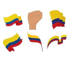 Colombia flags protest vector