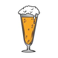 glass beer drink vector