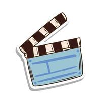 clapperboard film sticker vector