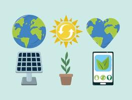 icon set ecological environment vector