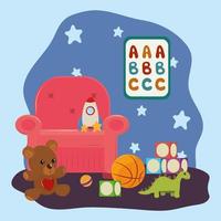 room with kids toys vector