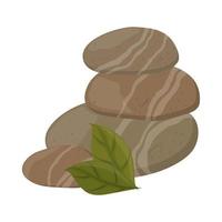 stones with leaf vector