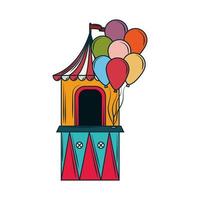 tickets booth with balloon vector