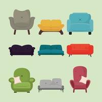 set of icon couch vector