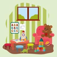 playroom kids toys vector