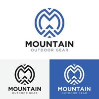 Letra inicial monograma m o mm para plantilla de diseño de logotipo de montaña vector