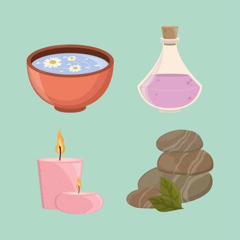 icons spa objects vector