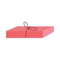 caja de regalo rosa icono de fiesta sorpresa fondo blanco vector