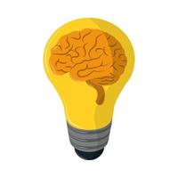 brain in bulb unique vector