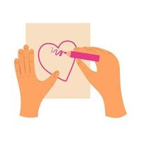 hands drawing heart vector