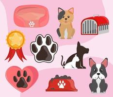 mascotas conjunto de animales vector