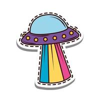 UFO spaceship patch vector