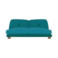 blue comfortable couch vector