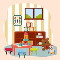 play room with toys vector