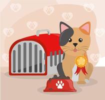 little cute cat vector