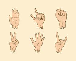 cartoon left hands vector