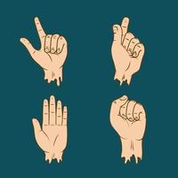 left hands different gesture vector