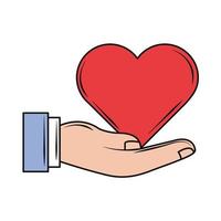 hand holds heart vector