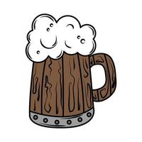 wood mug with beer vector