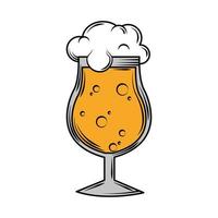 glass beer and foam vector