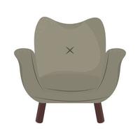 gray armchair interior vector