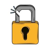 broken padlock icon vector