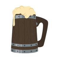 taza de cerveza de madera vector