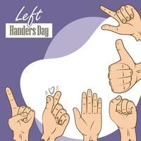left handers day banner vector