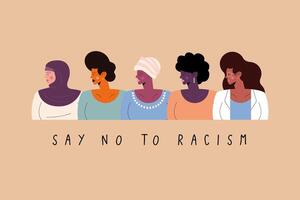 say no to racism message vector