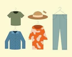 five fashion clothes vector