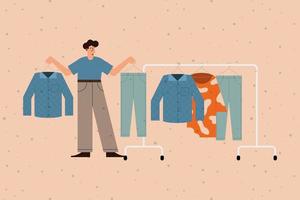 man with clothes fashion vector