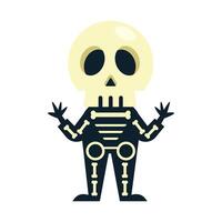 kid with halloween skull costume vector