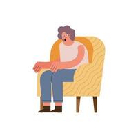 Old woman on chair vector