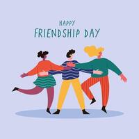 Happy friendship day blue poster vector