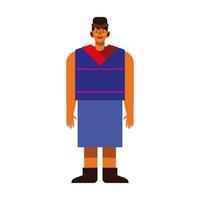 indigenous man with traditional cloth vector